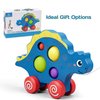 ICEKO Wooden Pull Along Toddler Toys，Dinosaur Walking Pull Toy，Developmental Toys for 1 2 3 Year Old Baby Birthday Gift