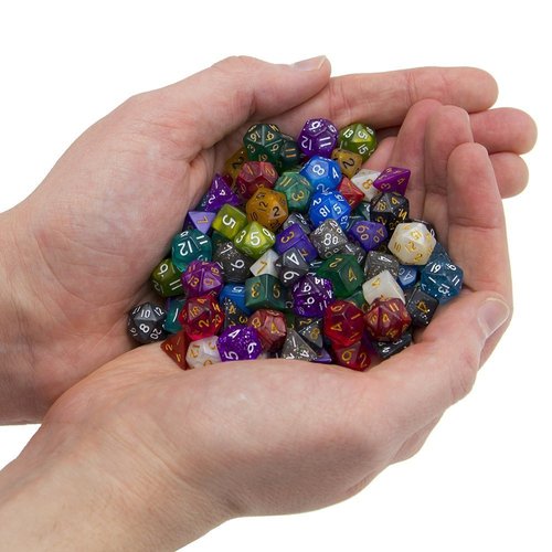 Wiz Dice Mini DND Dice Set - 140 Pieces Total (20 Sets of 7 Dice in Unique Colors) & Storage D&D Bag-Polyhedral Role Playing Dice - Perfect DND Accessories for TTRPG Dice - Hafling's Haversack