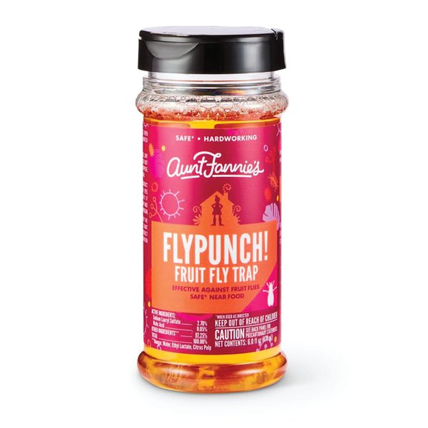 Aunt Fannie’s FlyPunch Fruit Fly Trap (Single): for Indoor and Kitchen Use – Made with Plant Based Ingredients