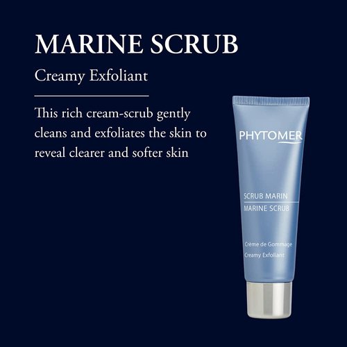 PHYTOMER Marine Scrub Creamy Exfoliant Face Wash | Hydrating Facial Scrub to Refine Skin Texture | Gentle Exfoliator & Cleanser for Face & Neck | Reveal Clearer, Softer Skin | 50ml