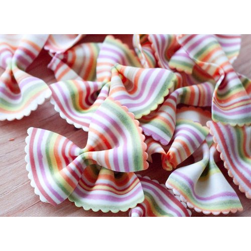 Donne Del Grano Organic Gourmet Italian Vegetable Colored Rainbow Bow Tie Pasta Noodles, 8.8 Oz (250 grams), Pack of 2 bags
