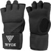 WYOX Gel Quick Hand Wraps for Boxing MMA Kickboxing - EZ-Off & On - Padded Knuckle with Wrist Wrap Protection for Men Women (Black, S-M)
