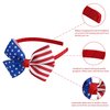 MEEDEE American Flag Bow Headband Star Stripe Bowknot Headband Big Bow Grosgrain Ribbon Hair Hoop Headband for Girls Toddlers Girls Kids Party Cosplay Costume Headwear Makeup Handmade Hair Band