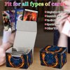 Qindaiwen Card Deck Box for MTG, Fits 100+ Single Sleeved Cards, PU Leather Trading Card Storage Box for TCG, CCG, MTG Cards, Strong Magnet Magic Gathering Deck Box, Flame Tiger