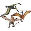Gemini&Genius 3pcs Pterodactyl Action Figures Realistic Flying Dinosaur Pteranodon Dino Toys Pterosaur Model Toys Cake Toppers Set for Kids