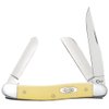 Case XX WR Pocket Knife Madium Stockman With Synthetic Handle, Carbon Steel CV Blades, Length Closed: 3 5/8 Inches (Yellow Synthetic)