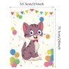 Morcheiong Pin The Tail on The Cat Birthday Party Game with 48 Hats, Cat Themed Birthday Party Favors Supplies Decorations for Kids