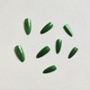 Green Press on Nails Almond Shape Fake Nails Medium False Nails with Cat Eye Design Glitter Acrylic Nails Full Cover Artificial Nails Glossy Stick on Nails for Women St. Patrick's Day Manicure 24Pcs