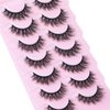 FANXITON Wispy False Eyelashes Natural Look Short Mink Lashes Fluffy Curly 3D Faux Mink Eyelashes 7 Pairs Pack