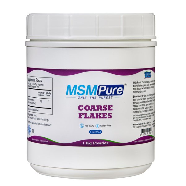 KALA HEALTH MSMPure Coarse MSM Powder Flakes – US-Made MSM for Joint Health, Skin Appearance, and Hair & Nail Support – 2.2 lb, Organic Sulfur