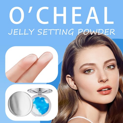 O'CHEAL Oil Control Concealer Pressed Powder, Translucent Jelly Setting Powder Foundation, Long-Lasting Flawless Reduce Pores Lightweight Matte Waterproof Face Cosmetics, Cruelty-Free&Vegan