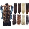 Lelinta 7Pcs 23" Thick Straight Full Head Clip in on Double Weft Hair Extensions Black To Wine Red