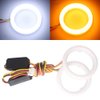 Qasim 1-Pair 70MM White+Amber Switchback 84SMD 4014 LED Car Angel Eyes Halo Ring DRL Fog Light Turn Signal Light Lamp 12V