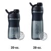 BlenderBottle SportMixer Shaker Bottle Perfect for Protein Shakes and Pre Workout, 20-Ounce, Black