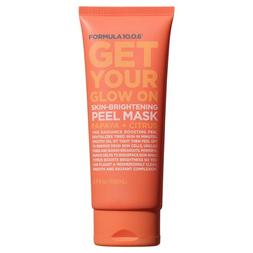 Formula 10.0.6 - Get Your Glow On Skin-Brightening Peel Mask - Exfoliating Facial Mask, Clears Clogged Pores & Reduces Breakouts, Vegan, Sulfate-Free & Cruelty-Free, 3.4 Fl Oz