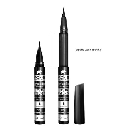Kokie Retractable Liquid Eyeliner, Pointed Felt Tip, Waterproof & Smudge Free, Long-lasting, Vegan, Cruelty-Free