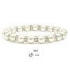 Accents Kingdom Women's Magnetic Bracelet White Tuchi Simulated Pearl Bracelet with Clear Crystal, 7.5"