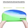 Aegend Kids Swim Cap (Age 4-8), 2 Pack, Blue & Green