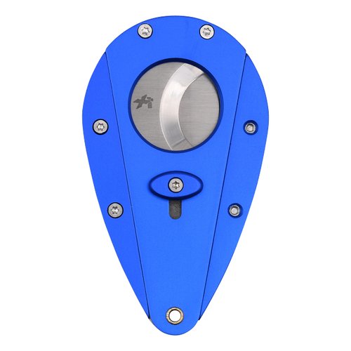 Xikar Xi1 Cigar Cutter, 440C Stainless Steel Blades with Rockwell HRC 57 Rating, 54 to 60 Ring Gauge, Double Guillotine Action, Blue
