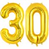 40 Inch Gold 30 Number Balloons, Jumbo Foil Helium Balloons for 30th Birthday Party Decorations Supplies / 30th Anniversary Event