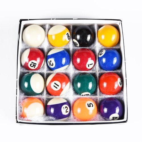 ISPiRiTo Billiard Ball Set Mini Size 1-1/2 Inch Pool Balls Set Complete 16 Balls Set American Style Resin Balls Pool Table Accessories for 6FT Pool Table