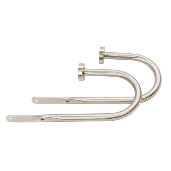 Meriville Set of 2 Decorative Satin Nickel End Cap Window Curtain Holdbacks for Draperies, 9" wide