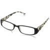 Foster Grant Women's Tatum Square Reading Glasses, Black/Transparent, 59 mm, 1.25