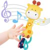 WHNKFB Baby Musical Rattles 0-6-12 Months, Baby Teething Toys with Music and Light, Infant Educational Learning Toys, Teethers for Newborn Baby Boy Girl Gifts (Giraffe)