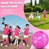 DLUGOPIS Sparkling Pink Mini Soccer Ball Size 2 Sport Ball for Toddlers PVC Backyard Outdoor Toys for Little Boys Girls Kindergarten Student
