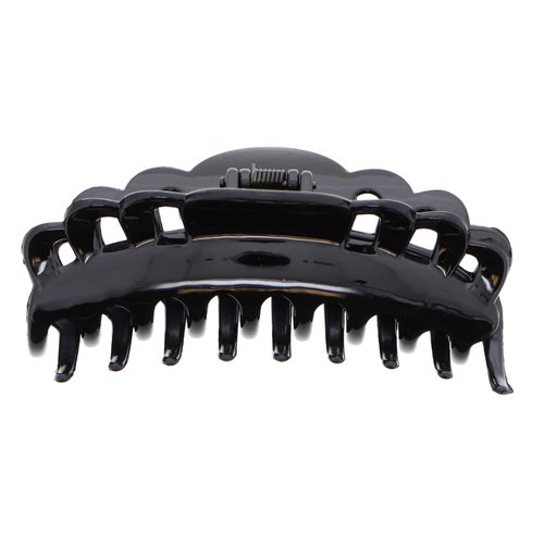 4 Inch Scalloped Jaw Clip With Holes-Black