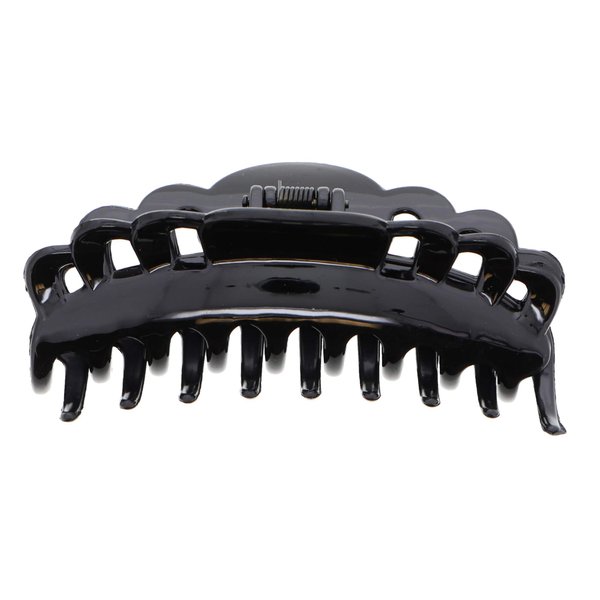 4 Inch Scalloped Jaw Clip With Holes-Black