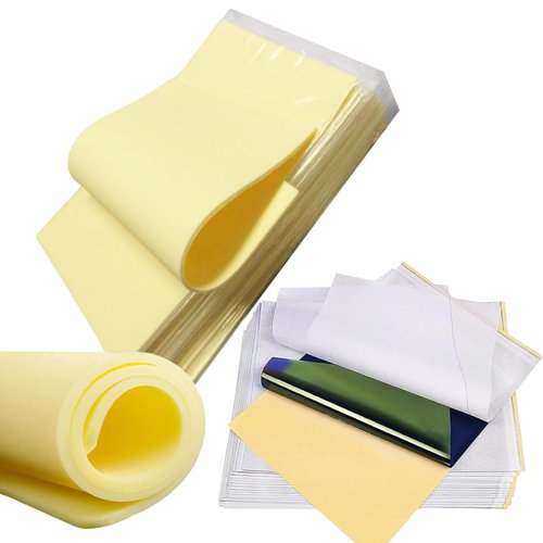 3mm Tattoo Skin Practice Kit - Usiriy 4pcs Tattoo Fake Skin Thick Silicone Skin and 15pcs Tattoo Tracing Paper Tattoo Stencil Paper Tattoo Supplies Tattoo Practice Kit