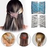 4 PCS Magic Elastic Hair Comb, Stretch Bead Pearls Hair Clips Double Slides Stretching Crystal Hairpins Combs for Women Girl Popular DIY Hair Styling Accessories ( Red Blue White Pink )