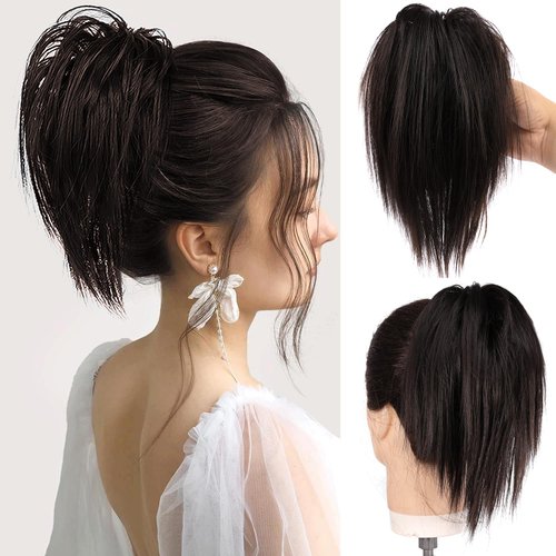 ELIO Messy Bun Hair Piece Claw Clip Hair Bun Wavy Curly Chignon Hair Bun for Women Extensions Tou...