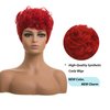 DOcute Red Pixie Cut Wigs for Black Women Short Hair Red Short Wigs for Black Women With Bang Curly Black Women wigs (Red)