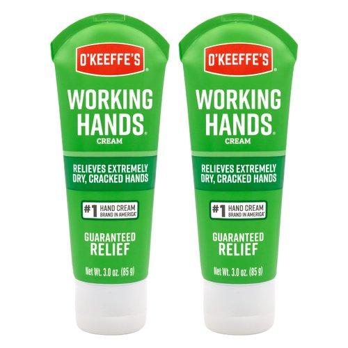 O'Keeffe's Working Hands Hand Cream; Relieves and Repairs Extremely Dry Hands; 3 oz Tube; (Pack of 2)