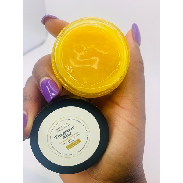 Turmeric Brightening Gel Mask, Facial Jelly Mask witth Aloe Vera Gel, Organic Turmeric, Papaya,Vitman-C,Calendula For Dark Spots, Acne Breakouts, Hyperpigmentation Skincare For Controlling Oils