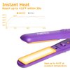 AmoVee Mini Flat Iron Smart Ceramic Tourmaline Hair Straightener Negative Ionic Technology with Heat Resistant Glove for Travel, 1/2 Inch, 110V - 240V, Purple