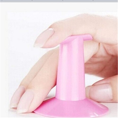 2pcs Pink Plastic Finger Stand Support Rest Nail Art Design Painting Salon DIY Finger Practical Holder for Nail Art Manicure Practice Hands and Fingers