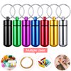 12 Pieces Portable Pill Case First Aid Pill Container Mini Pill Container Waterproof Aluminum Keychain Pill Case Keychain for Medications, Vitamins and Supplements (Colorful)