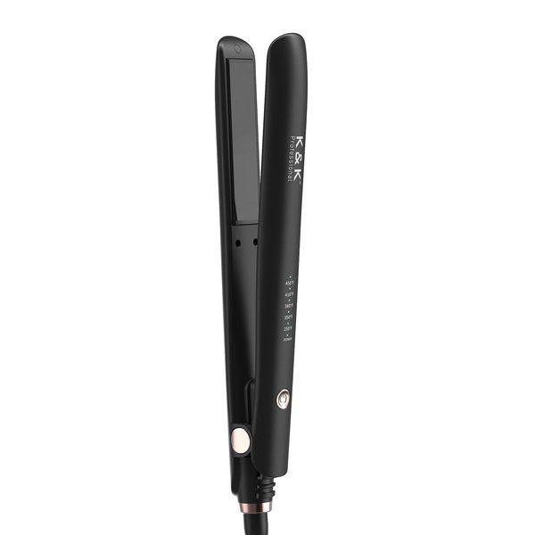 1 inch Hair Straightener Iron Ceramic Flat Iron 450 Degrees Hair Straightener and Curler 2 in 1 15s Fast Heat Straightening Iron for Hair (Black)