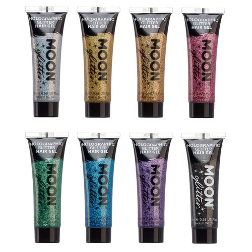 Moon Glitter Holographic Glitter Hair Gel 0.67fl oz - Set of 8