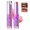 Easilydays Glitter Matte Lipstick, 2 In 1 Two Tone Waterproof Lip Gloss, Sparkling High Pigment Longlasting Smudgeproof Non-Stick Cup Lipstick, Shimmer Lip Blam for Women Girl Christmas Makeup (#01)