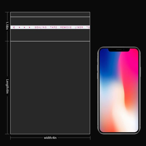 QINGZHE 240Pcs Clear Self Sealing Cellophane Bag 4x6 Inches 1.4 Mils Clear Plastic Bags Reusable Self Adhesive Cello OPP Bags for Candy, Bakery Cookie Bags, Treat, Jewelry, Cards