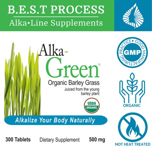 Morter HealthSystem Alka•Green Tablets (3 Pack) Best Process Alkaline — Nutrient Dense Organic Barley Grass Supplement — Natural Source of Enzymes & Amino Acids