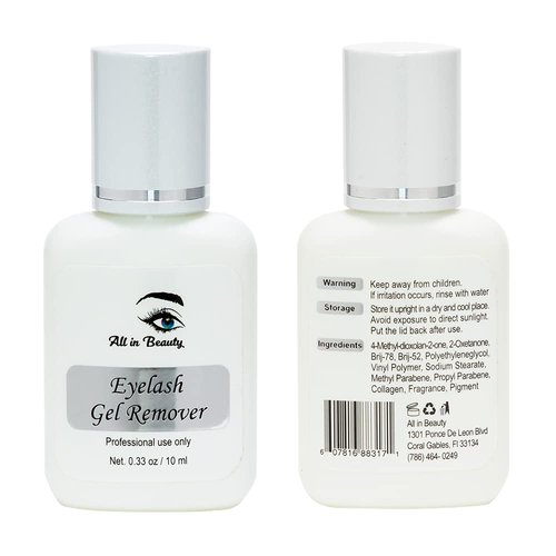 All In Beauty Eyelash Extensions Remover Gel, Dissolves Lash Adhesive in 60 Seconds, Easy to Control Gel Formula, Fast and Easy Lash Extensions Removal, Professional Use Only