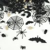 DRWATE Halloween Plastic Bats Spiders Skull Head 150PCS Mini Bats Spiders Skull Heads Spider Webs for Halloween Decorations Creepy Scary Prank Toys Plastic Insect Toys Halloween Miniatures (Bats)