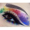 Gorgeous Rainbow colorful parade bottom false eyelashes for Halloween, Pride, Dance, Costume, Rave