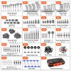 PLUSINNO 397pcs Fishing Accessories Kit, Fishing Tackle Box with Tackle Included, Hooks, Weights, Jig Heads, Swivels Snaps Combined into 12 Rigs, Fishing Gear Equipment for Bass