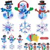 Motipuns 24 Set Snowflakes Paper Craft Kit DIY Winter Christmas Snowflake Paper Cutouts Make Your Own Snowflake Suncatcher Snowflakes Party Decoration for Winter Home Activities